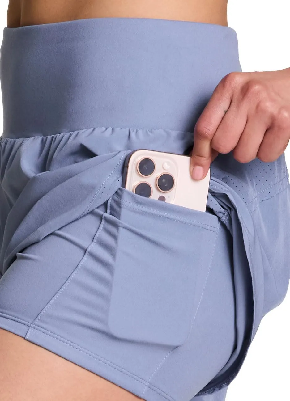 RBX Active Women's Workout Running Shorts with Attached Bike Short
