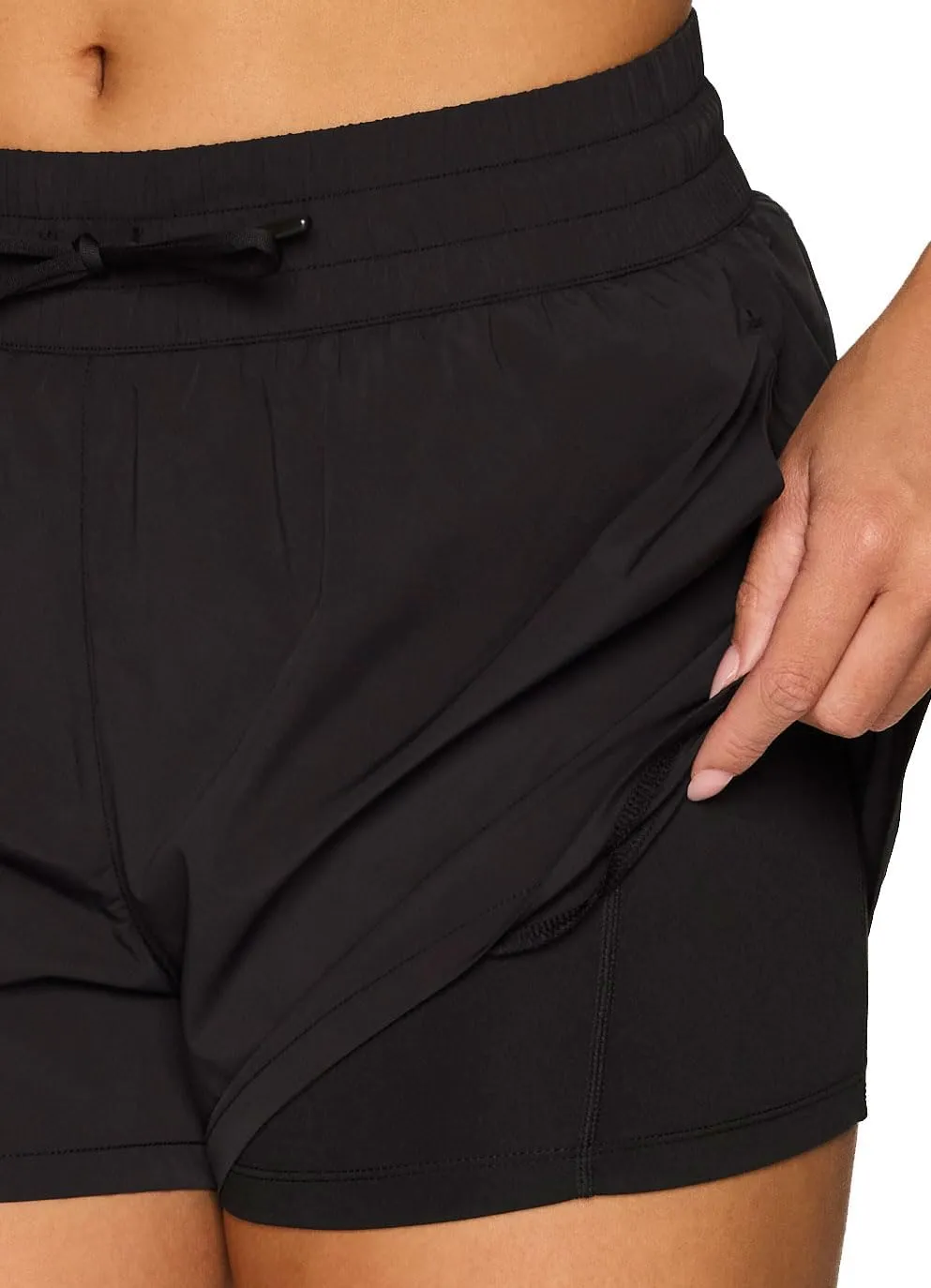 RBX Active Women's Workout Running Shorts with Attached Bike Short