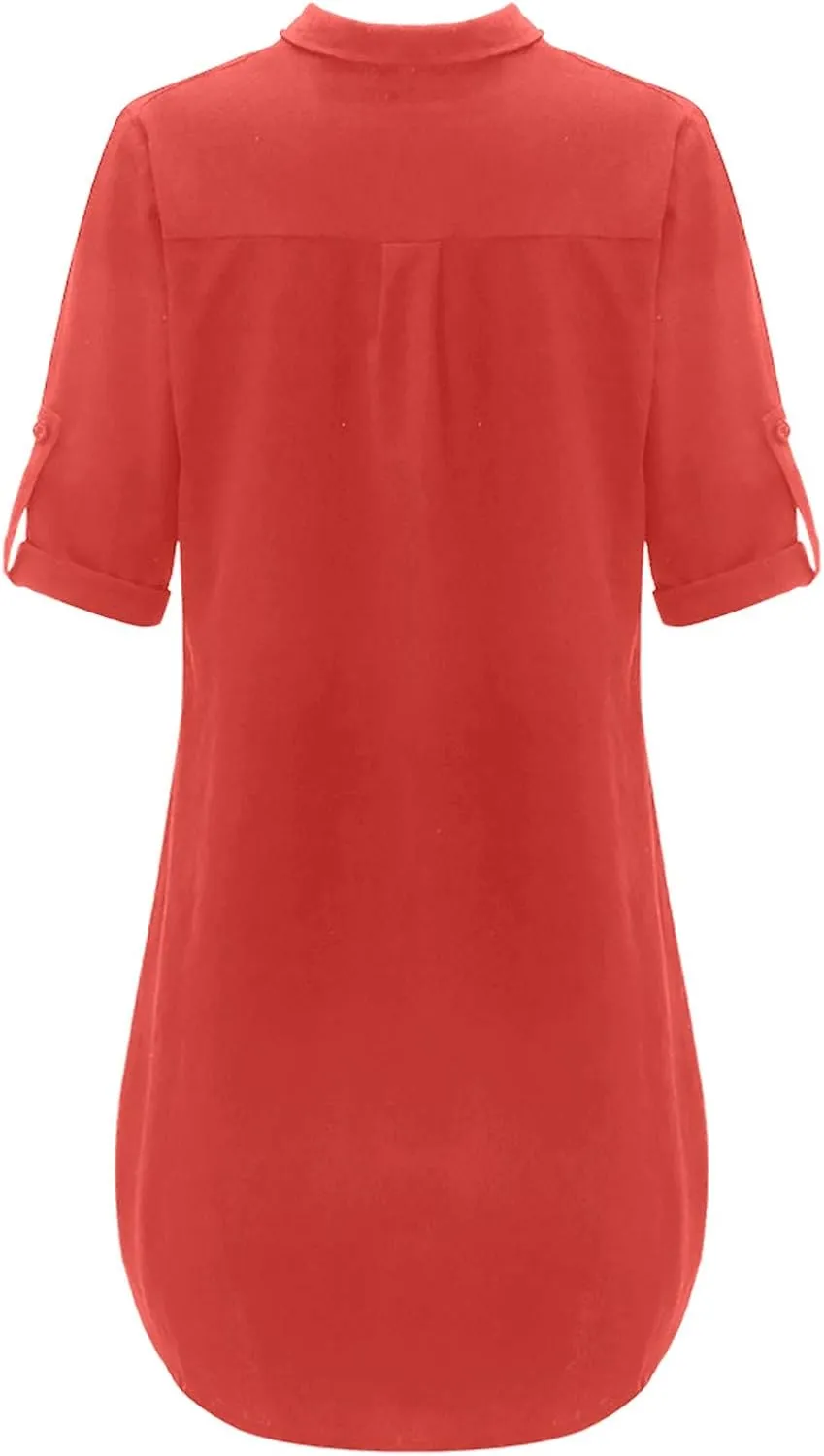 RKSTN Plus Size Dress for Women,Womens Cotton Linen Dresses Turn Down Collar Loose Fit Shirt Dress Oversized T Shirts Dress