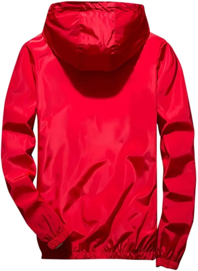 RTRDE Men's Casual Zip Up Jackets Hooded Water Resistant Rain Jacket Windproof for Hiking Fishing Outwear, M-7XL