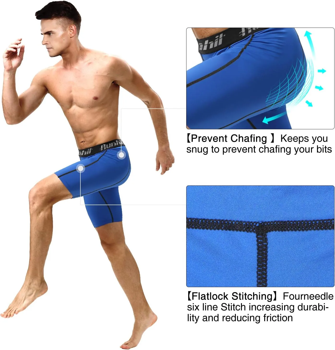 Runhit Compression Shorts Men Underwear Spandex Running Shorts Workout Athletic