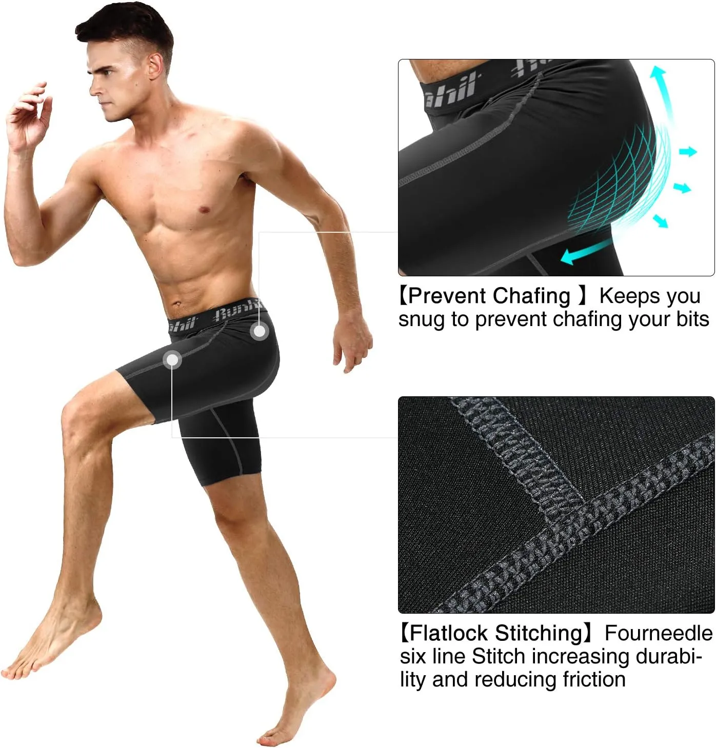 Runhit Compression Shorts Men Underwear Spandex Running Shorts Workout Athletic