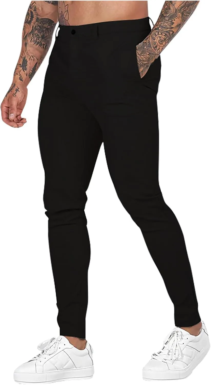 Skinny Pants for Mens Slim Fit Stretch Casual Jeans Dyeing Stretch Straight Leg Fashion Formal Work Pants with Pocket