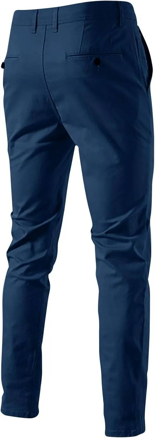 Skinny Pants for Mens Slim Fit Stretch Casual Jeans Dyeing Stretch Straight Leg Fashion Formal Work Pants with Pocket