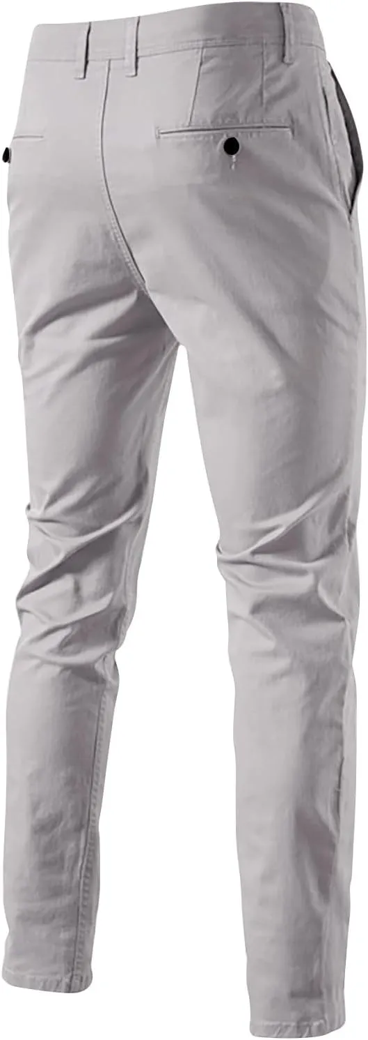 Skinny Pants for Mens Slim Fit Stretch Casual Jeans Dyeing Stretch Straight Leg Fashion Formal Work Pants with Pocket