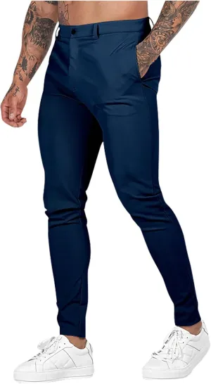 Skinny Pants for Mens Slim Fit Stretch Casual Jeans Dyeing Stretch Straight Leg Fashion Formal Work Pants with Pocket