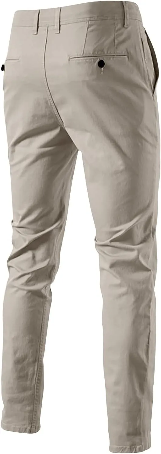 Skinny Pants for Mens Slim Fit Stretch Casual Jeans Dyeing Stretch Straight Leg Fashion Formal Work Pants with Pocket