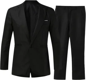 Slim Fit Tuxedo Blazer and Pants for Wedding Prom, 2 Piece Suit for Men, One Button Blazer Jacket Vest Pants