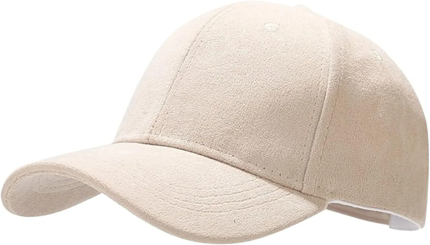Suede Baseball Caps for Women Classic Adjustable Plain Running Dad Hats Stylish Unconstructed Low Profile Trucker Hat
