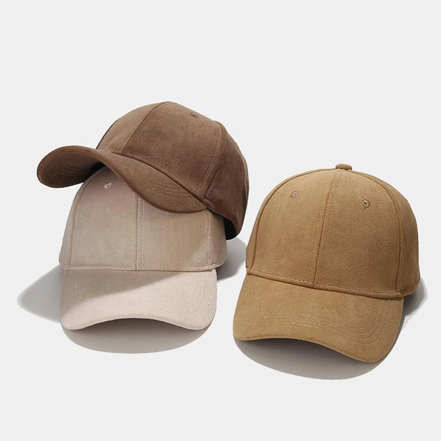 Suede Baseball Caps for Women Classic Adjustable Plain Running Dad Hats Stylish Unconstructed Low Profile Trucker Hat