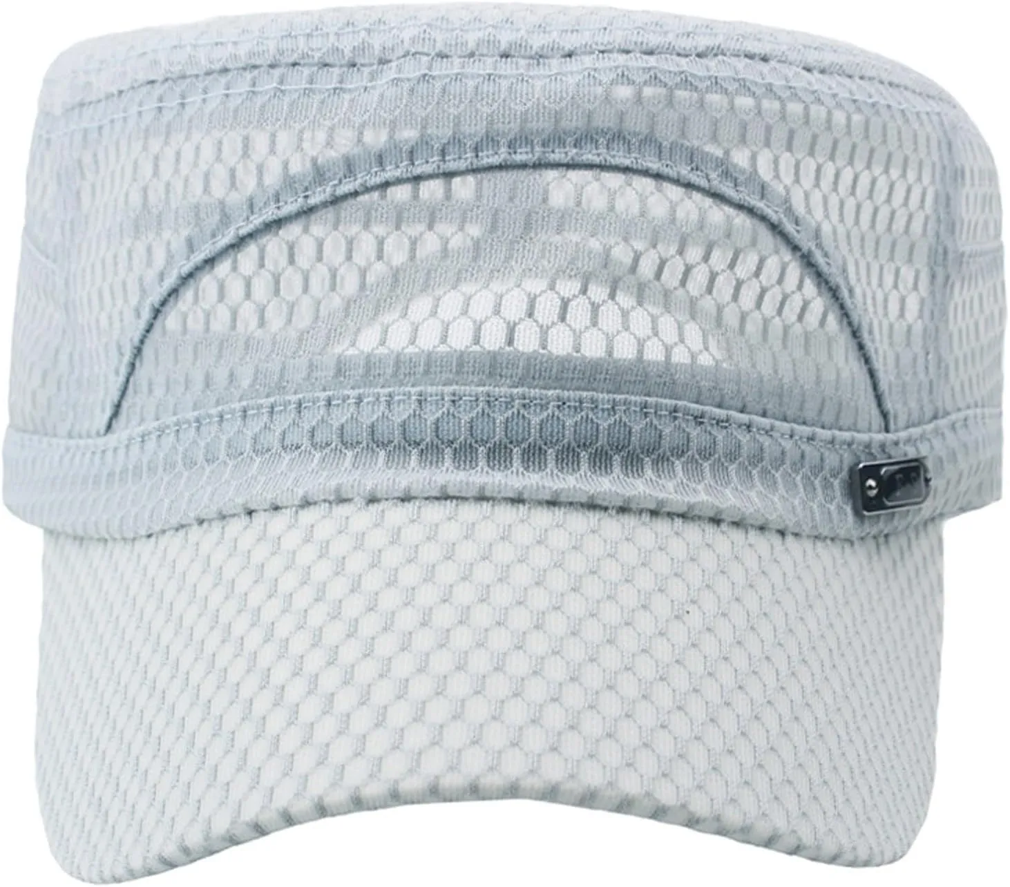 Summer Mesh Military Cap for Men Fishnet Breathable Quick Qry Short Bill Army Hats Casual Adjustable Trucker Flat Cap