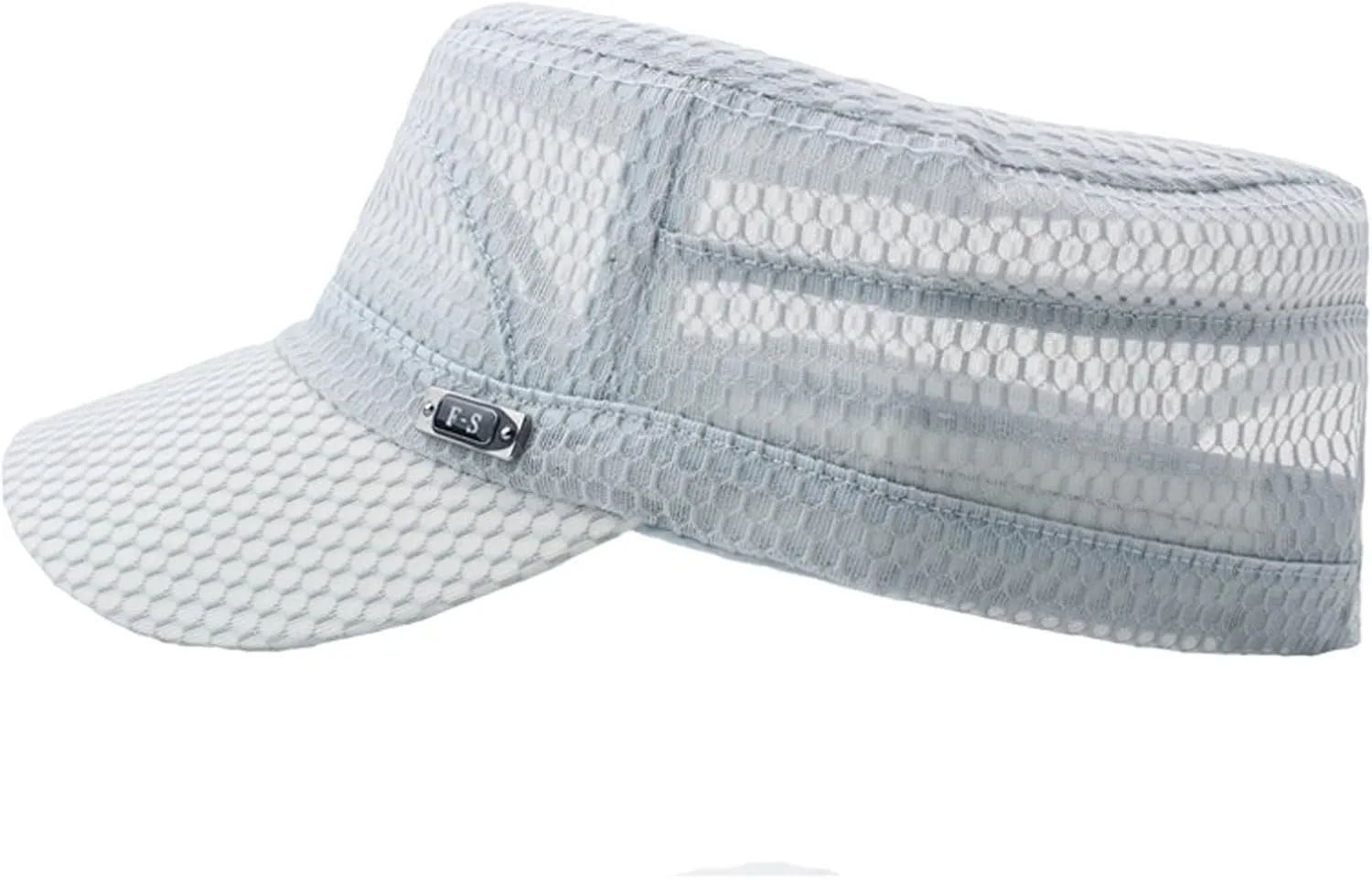 Summer Mesh Military Cap for Men Fishnet Breathable Quick Qry Short Bill Army Hats Casual Adjustable Trucker Flat Cap