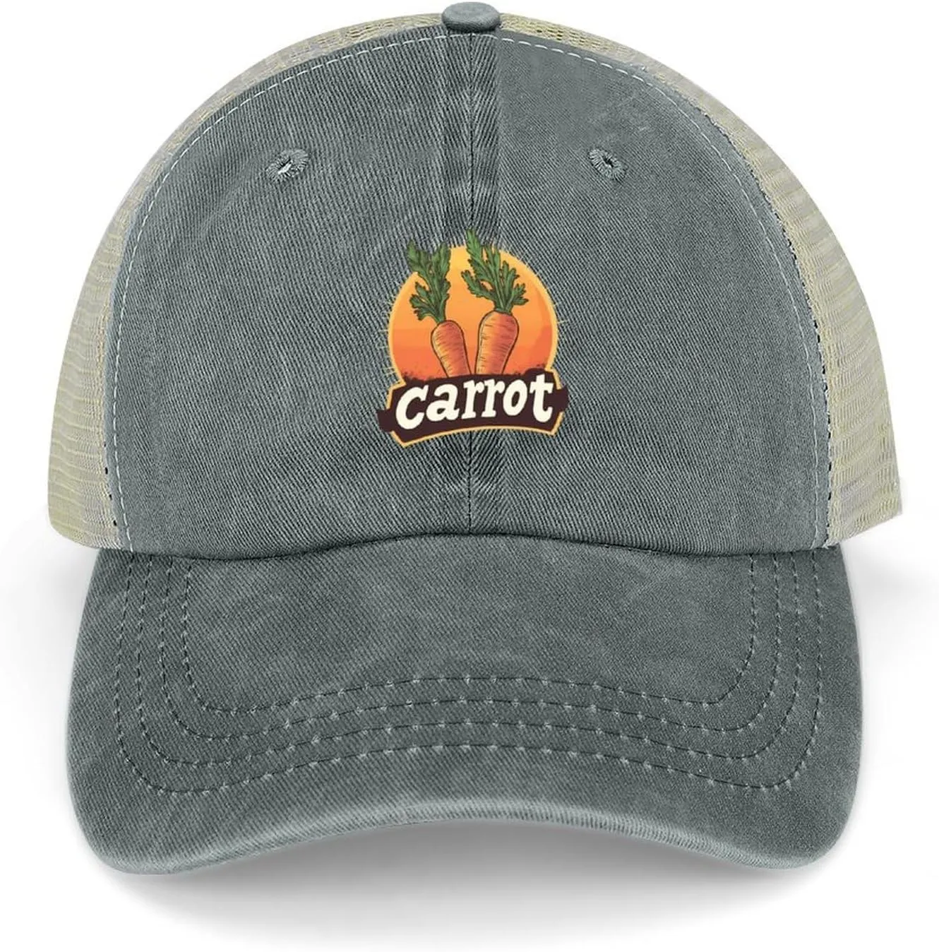 Sunset Vintage Carrot Casual Hat Vintage Baseball Cap Adjustable Hollow Denim Hats Washed Golf Caps for Men Women