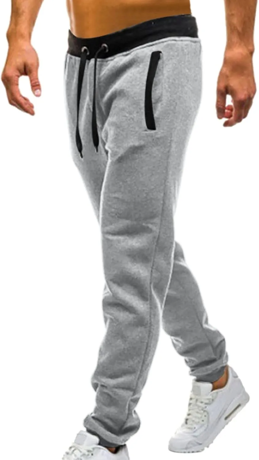 Sweatpants for Men, Cotton Joggers for Men Casual Slim Fit Big and Tall Drawstring Sweatpants Athletic Gym Pants