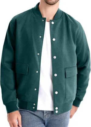 Thatrich Mens Button Down Shirt Lightweight Faux Suede Jacket Casual Long Sleeve Tops Slim Fit Fall Coat Bomber Jacket Trendy