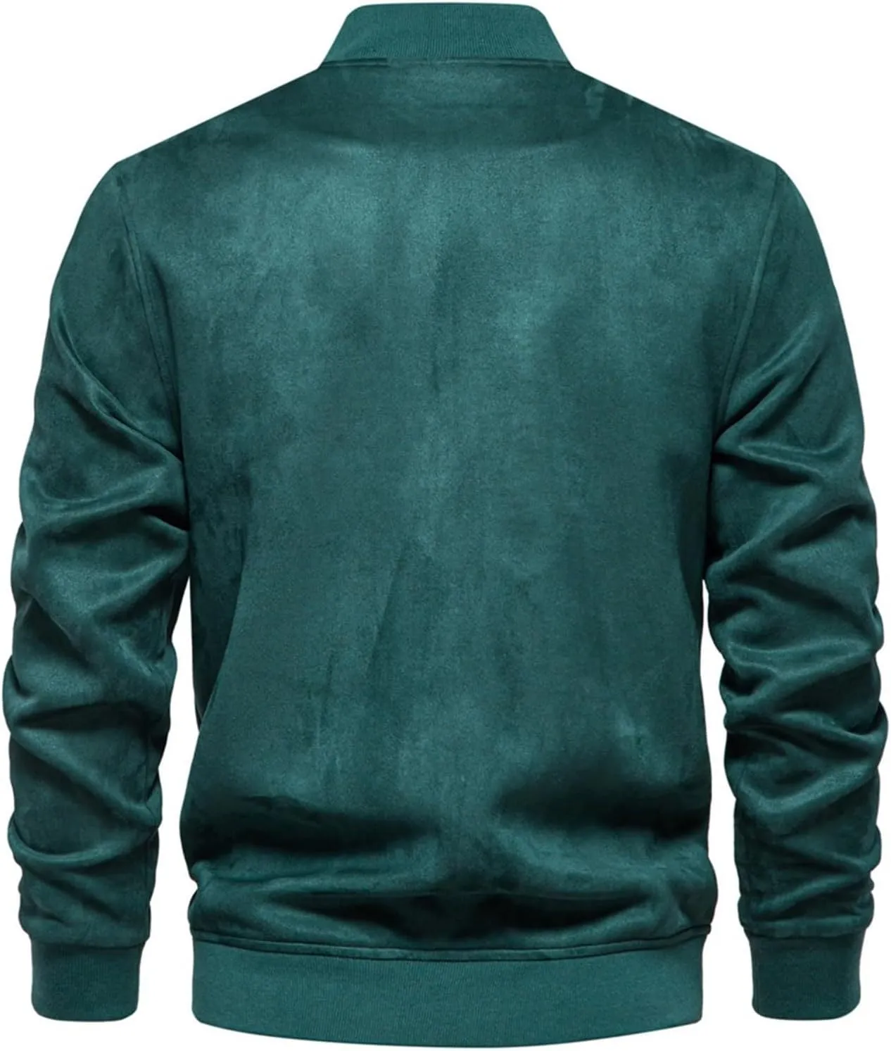 Thatrich Mens Button Down Shirt Lightweight Faux Suede Jacket Casual Long Sleeve Tops Slim Fit Fall Coat Bomber Jacket Trendy