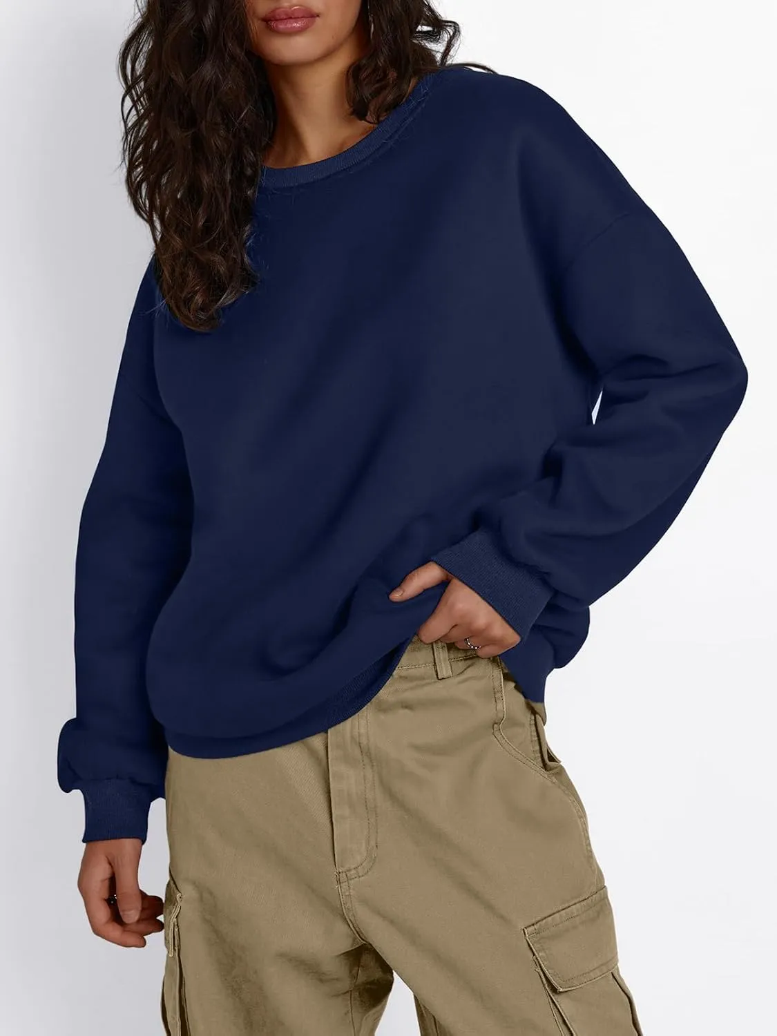 Trendy Queen Women's Winter Fleece Sherpa Lined Sweatshirts 2025 Crewneck Long Sleeve Pullover Hoodies Outfits Clothes