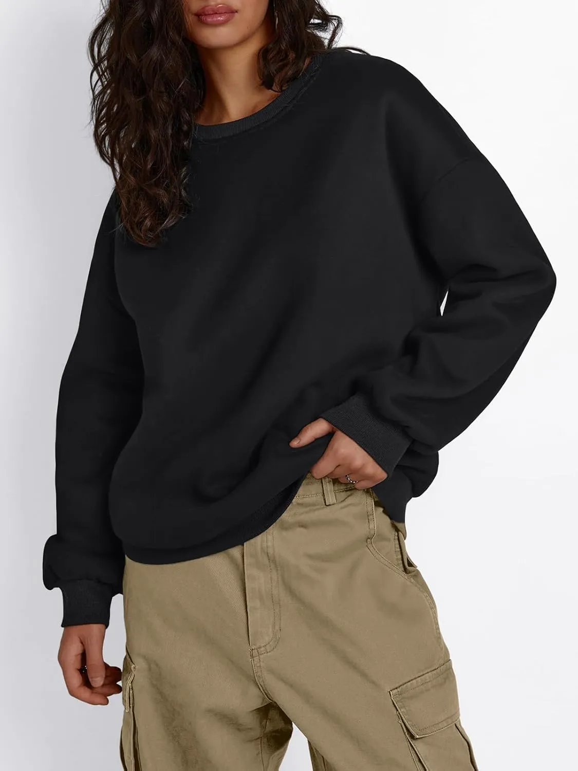 Trendy Queen Women's Winter Fleece Sherpa Lined Sweatshirts 2025 Crewneck Long Sleeve Pullover Hoodies Outfits Clothes