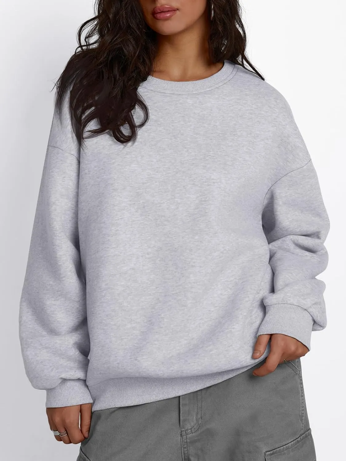 Trendy Queen Women's Winter Fleece Sherpa Lined Sweatshirts 2025 Crewneck Long Sleeve Pullover Hoodies Outfits Clothes