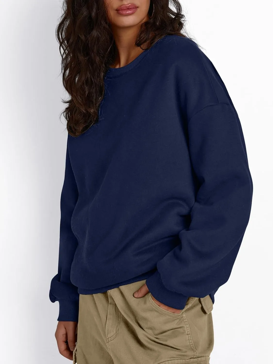 Trendy Queen Women's Winter Fleece Sherpa Lined Sweatshirts 2025 Crewneck Long Sleeve Pullover Hoodies Outfits Clothes