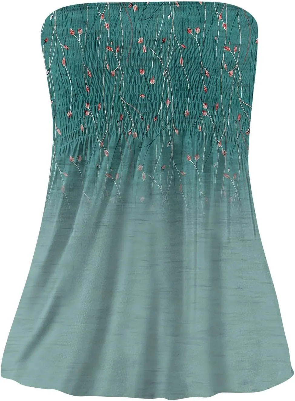 Tube Tops for Women Strapless Bandeau Smocked Tank Sexy Backless Slim Fit Shirts Sleeveless Casual Holiday Blouse