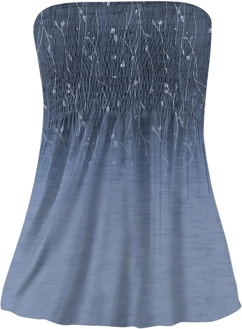 Tube Tops for Women Strapless Bandeau Smocked Tank Sexy Backless Slim Fit Shirts Sleeveless Casual Holiday Blouse