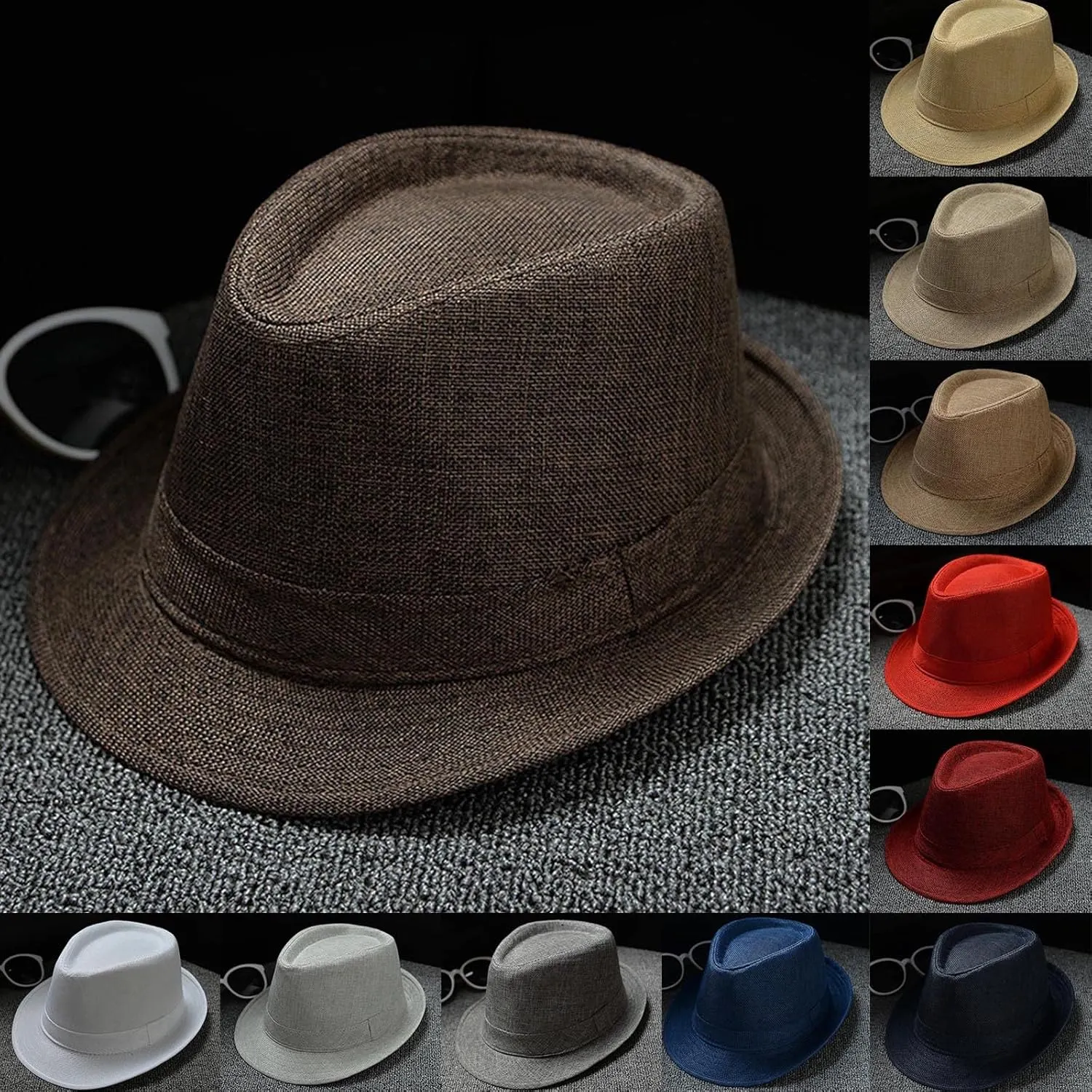Unisex Short Brim Fedora Hats for Men Women Summer Classic Straw Fedora Sun Cap Fashion Panama Hats 2025