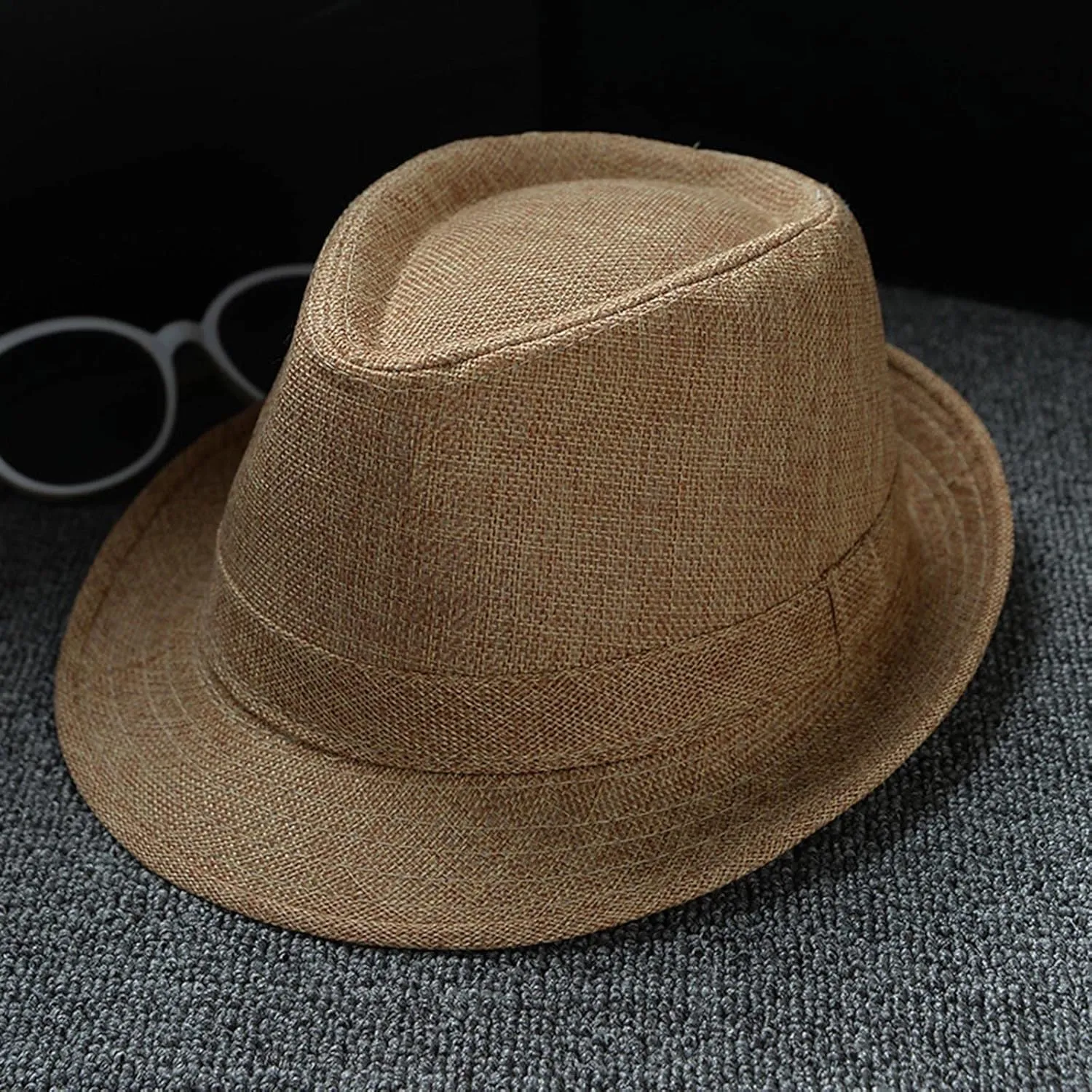 Unisex Short Brim Fedora Hats for Men Women Summer Classic Straw Fedora Sun Cap Fashion Panama Hats 2025