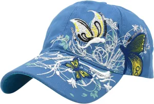 VESNIBA Women's Hat Butterfly Embroidery Baseball Cap Duck Cap Fashion Trend Sun Visor Cap Adjustable Strap