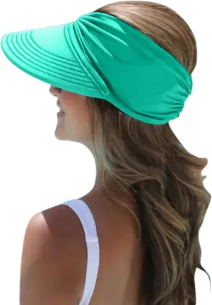 Wide Brim Baseball Hats for Womens Summer Soft Packable Foldable Ponytail Ladies Outdoor Travel Sun Protection Beach Hats