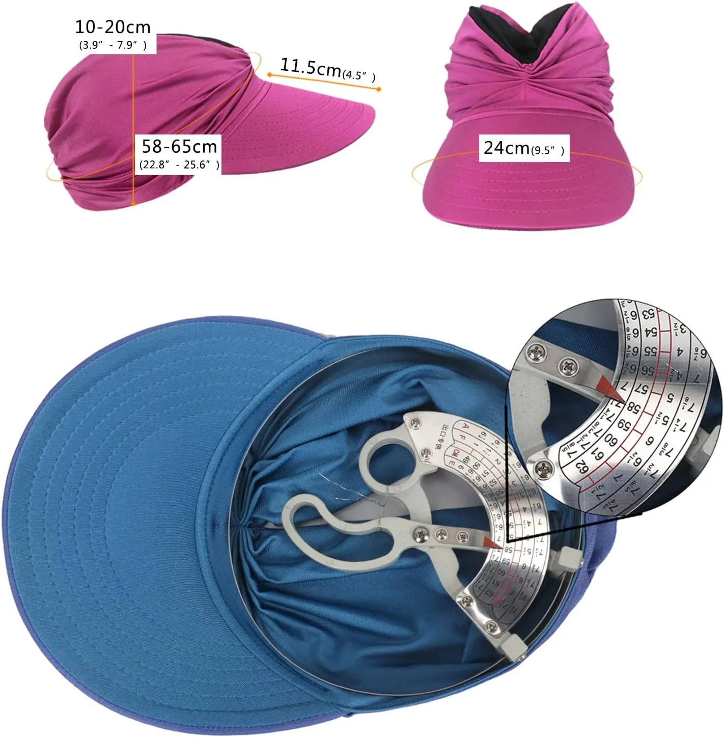 Wide Brim Baseball Hats for Womens Summer Soft Packable Foldable Ponytail Ladies Outdoor Travel Sun Protection Beach Hats