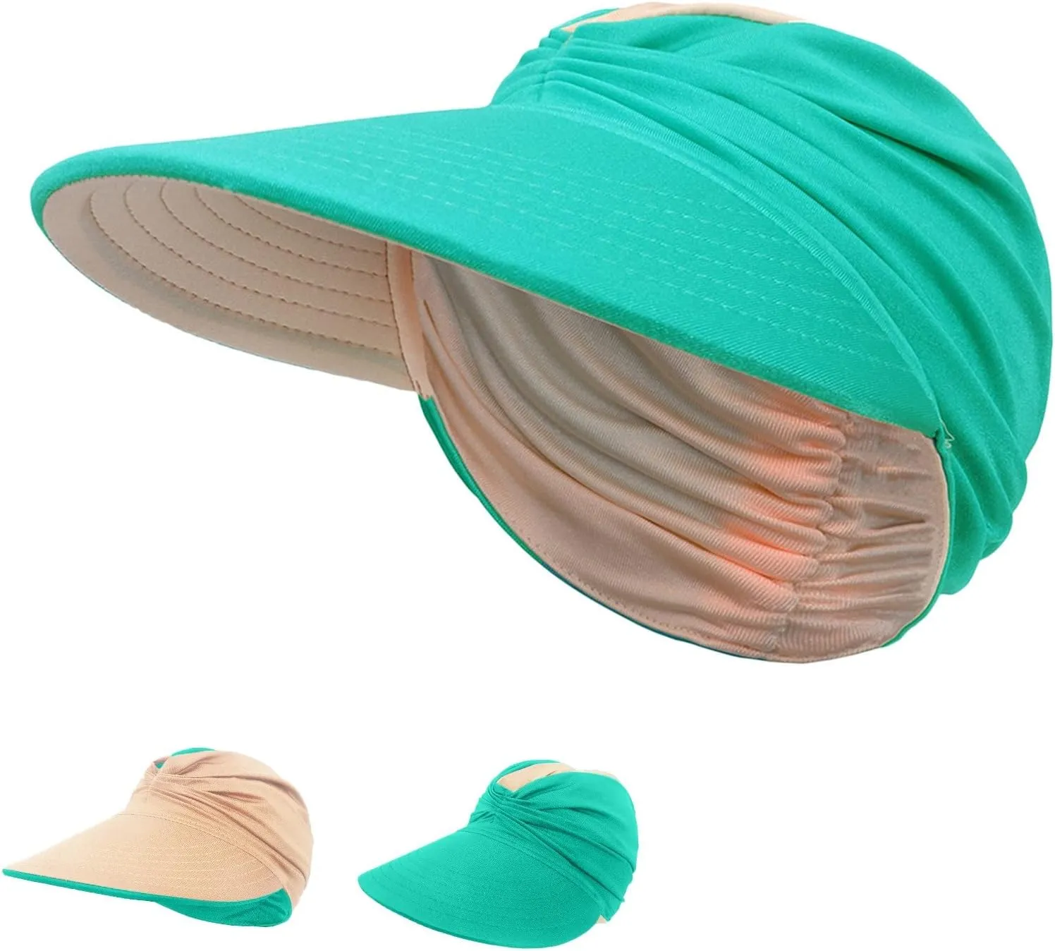 Wide Brim Baseball Hats for Womens Summer Soft Packable Foldable Ponytail Ladies Outdoor Travel Sun Protection Beach Hats