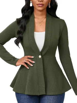 Women Casual Blazers Button Knit Lightweight Business Cardigan Jackets Blazer for Work