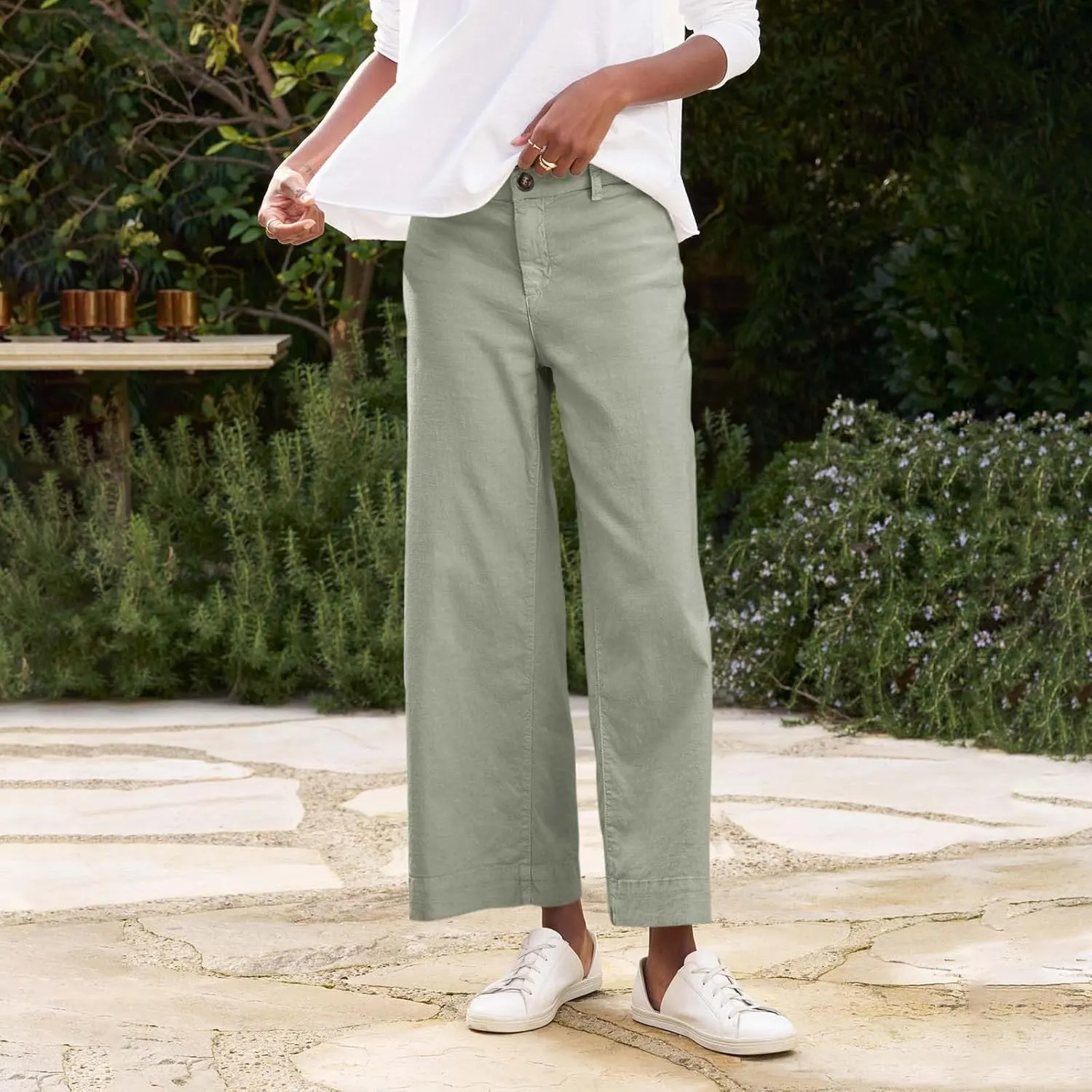 Women Causal Pants Wide Leg high Waist Trousers Daily Solid Color Pocket Straight Leggings Pants Casual Jeans