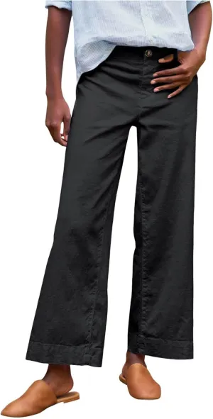 Women Causal Pants Wide Leg high Waist Trousers Daily Solid Color Pocket Straight Leggings Pants Casual Jeans