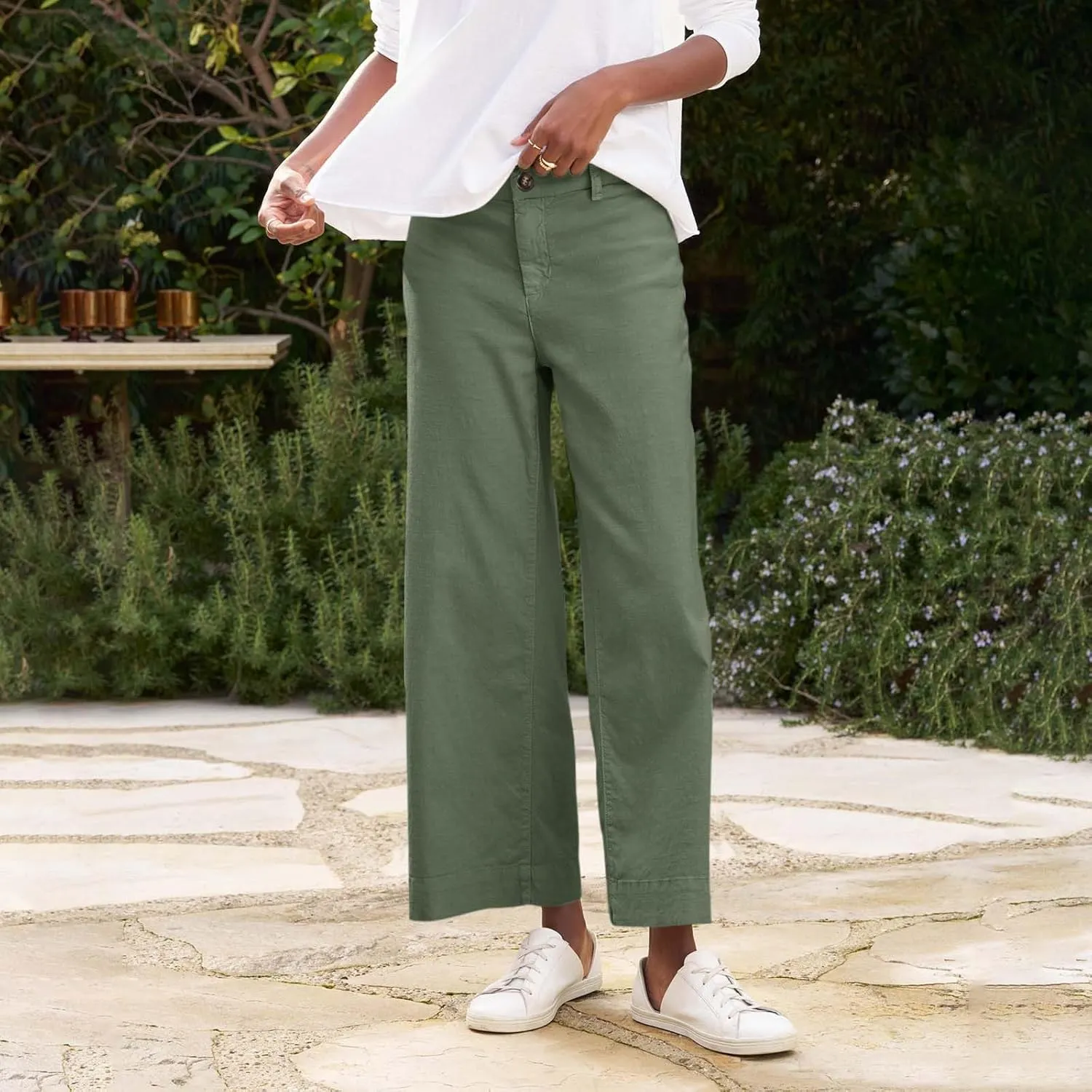 Women Causal Pants Wide Leg high Waist Trousers Daily Solid Color Pocket Straight Leggings Pants Casual Jeans