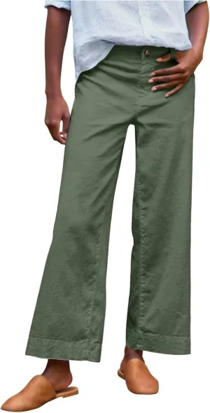 Women Causal Pants Wide Leg high Waist Trousers Daily Solid Color Pocket Straight Leggings Pants Casual Jeans
