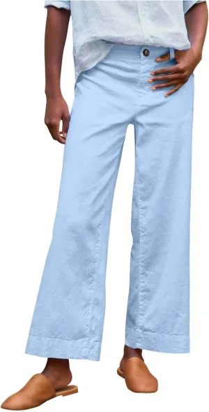 Women Causal Pants Wide Leg high Waist Trousers Daily Solid Color Pocket Straight Leggings Pants Casual Jeans