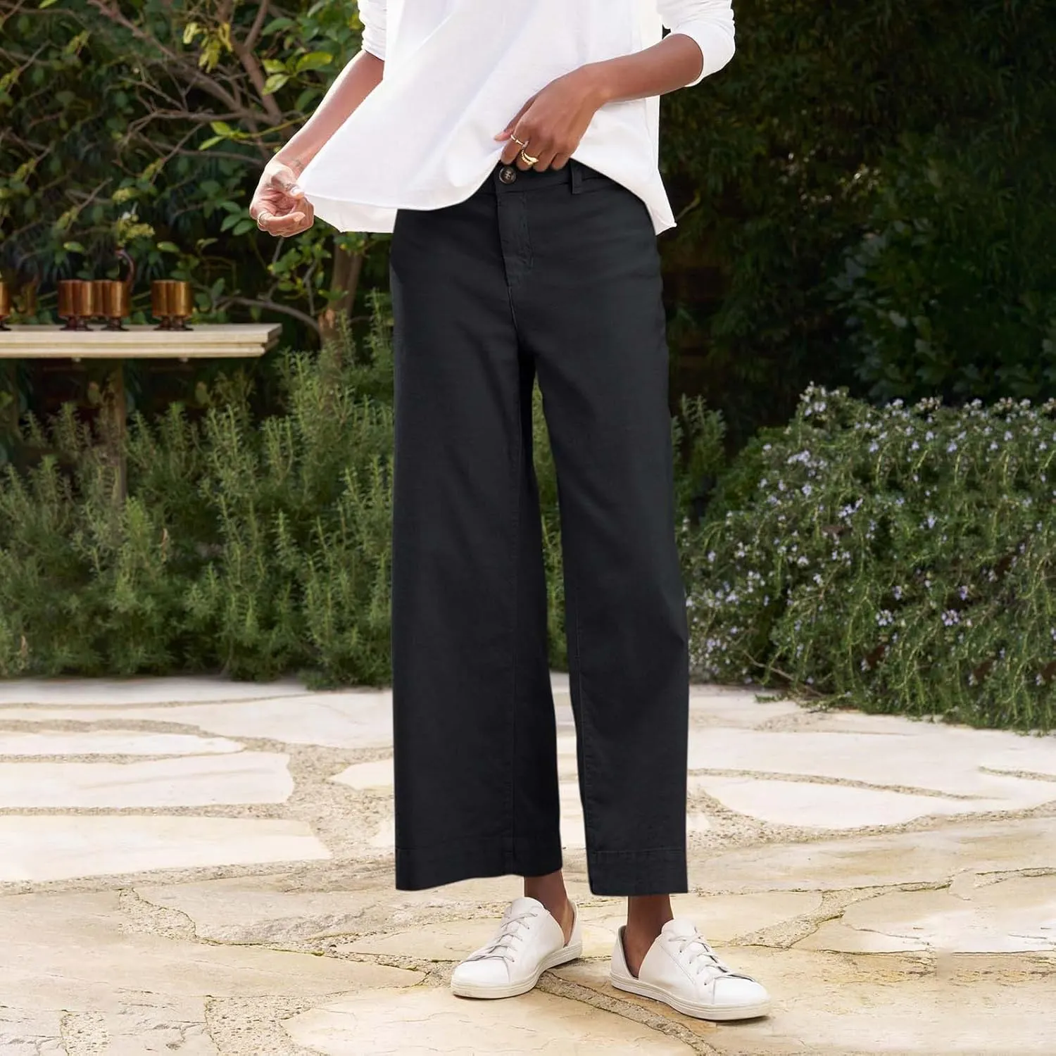 Women Causal Pants Wide Leg high Waist Trousers Daily Solid Color Pocket Straight Leggings Pants Casual Jeans