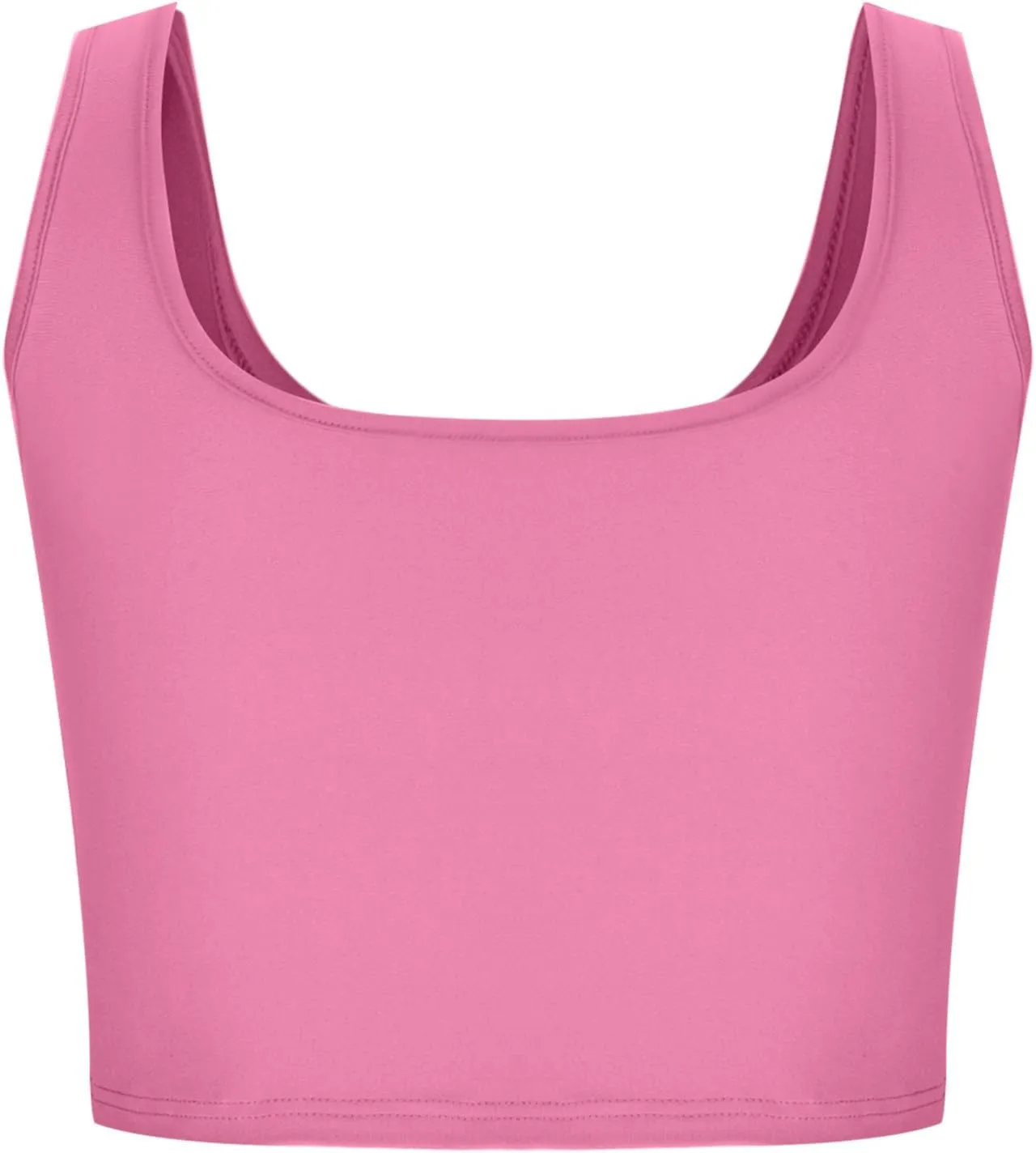 Women Square Neck Crop Tank Tops Basic Slim Fit Shirts Sleeveless Wide Strappy Workout Yoga Y2K Going Out Outfits