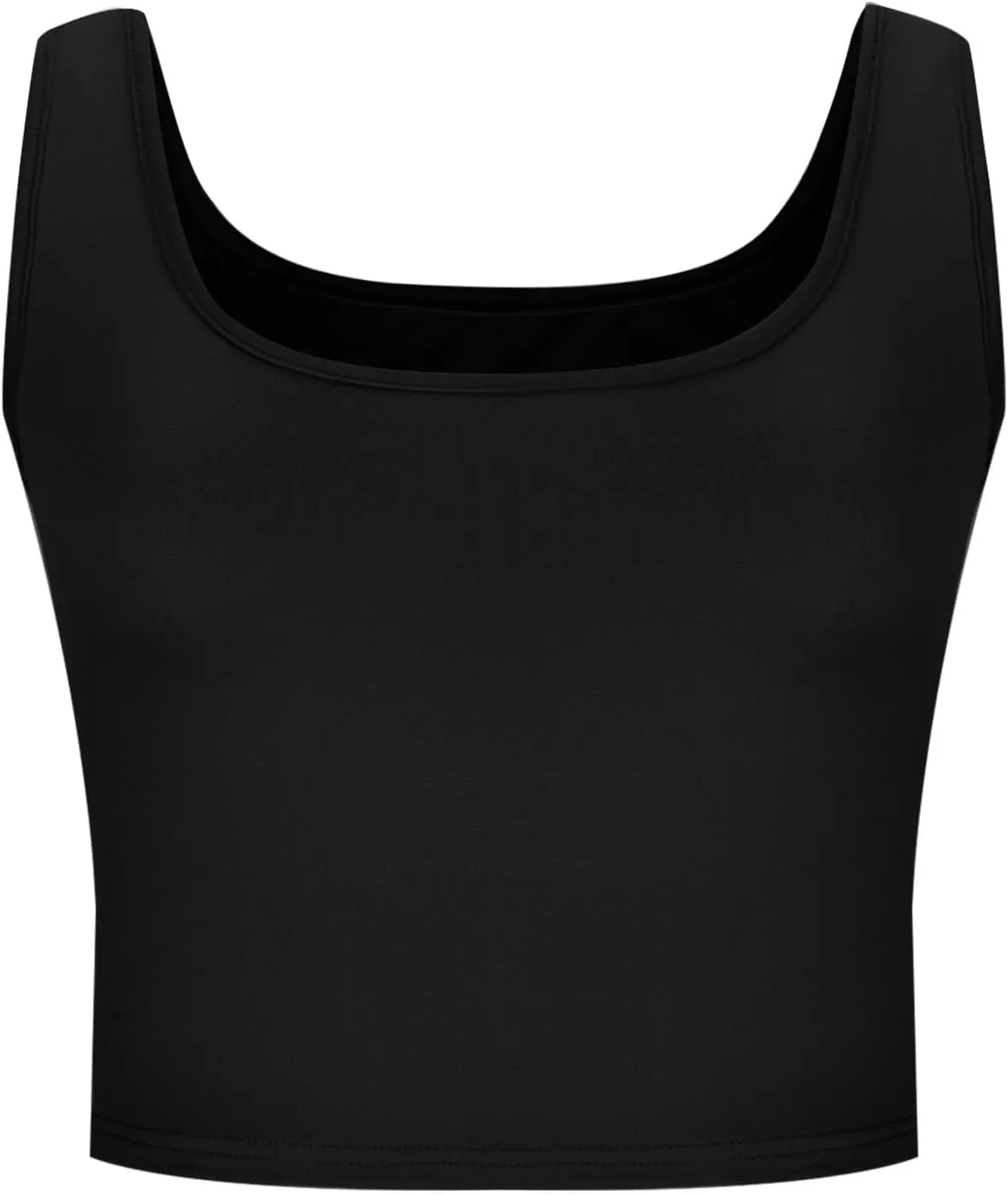 Women Square Neck Crop Tank Tops Basic Slim Fit Shirts Sleeveless Wide Strappy Workout Yoga Y2K Going Out Outfits