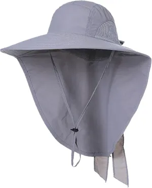 Women Wide Brim Sun Hat Quick Drying Mesh Breathable Bucket Hat Solid Colors Fisherman Cap with Lanyard