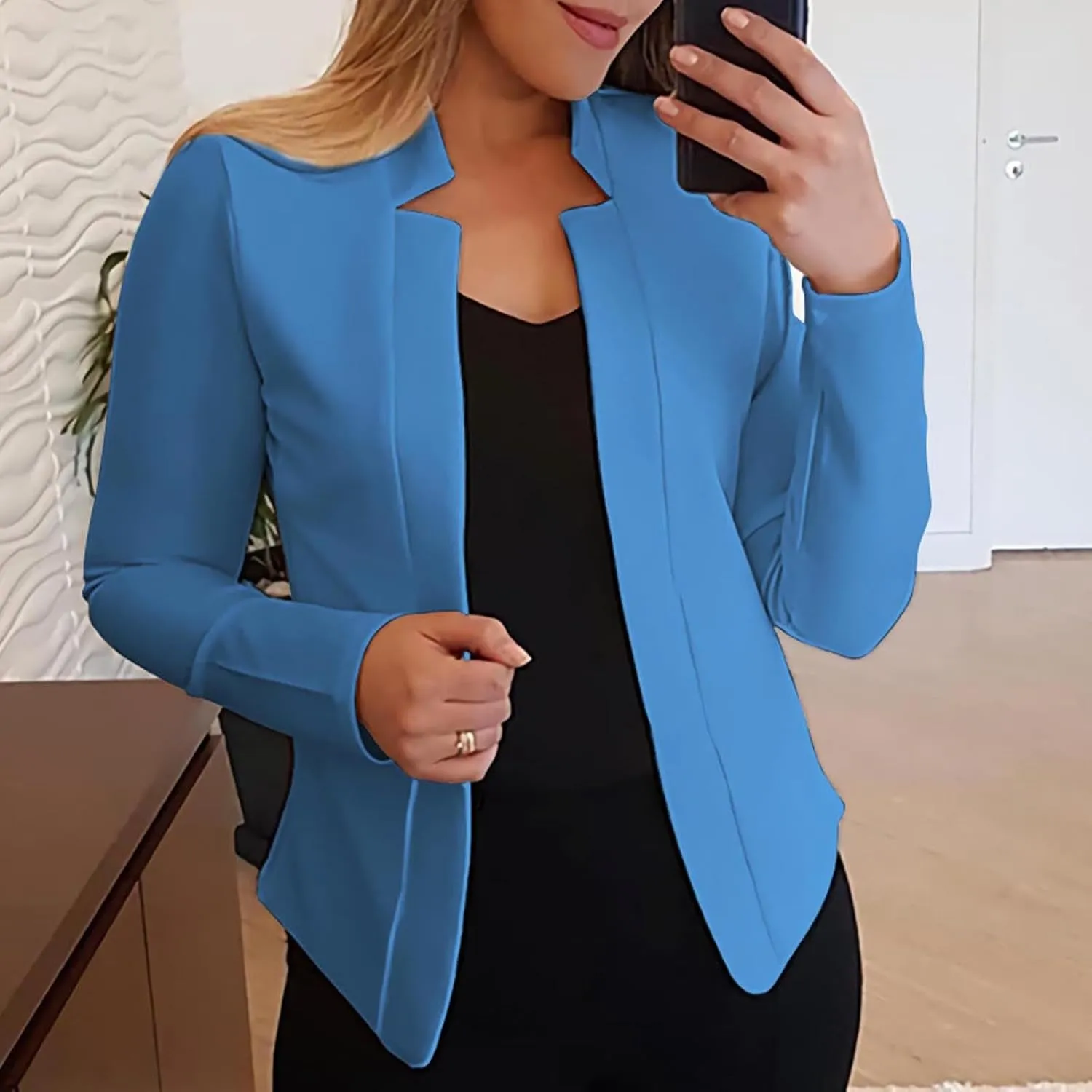 Womens Blazer Business Casual Suit Jackets Long Sleeve Open Front Work Suit Trendy Dressy Cardigan Blazer 2024