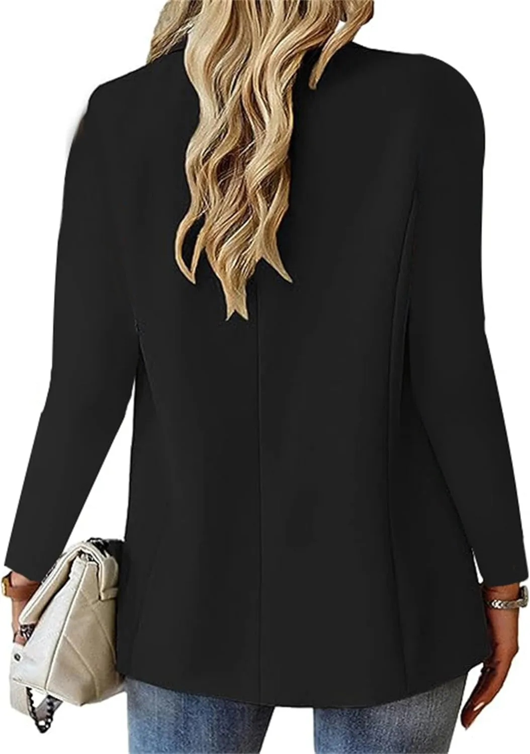Womens Blazers for Work Casual Lapel Collar Long Sleeve Jackets One Button Dressy Blazers Business Office Outwear