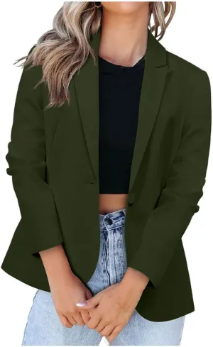 Womens Blazers for Work Casual Open Front Blazer Long Sleeve Work Office Jacket Lapel Collar Cardigan Jacket
