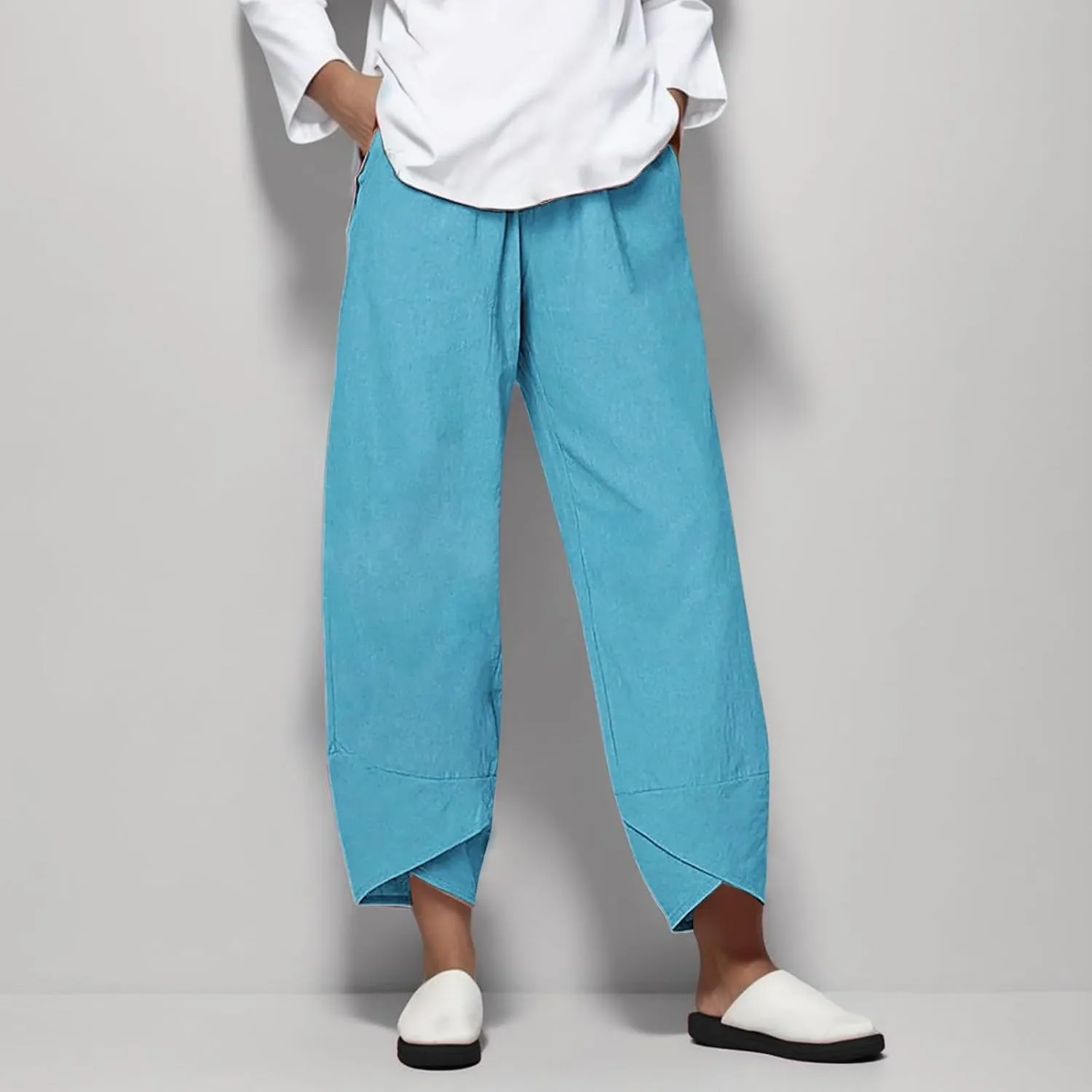 Women's Capri Pants Elastic Pants for Women Fashion Casual Fashion Shorts Drawstring Elastic Waist Lounge Pant Yoga