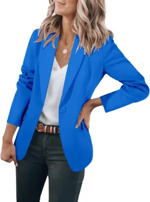 Womens Casual Blazers Open Front Long Sleeve Notch Lapel Blazers Work Blazer Jackets Business Outfits