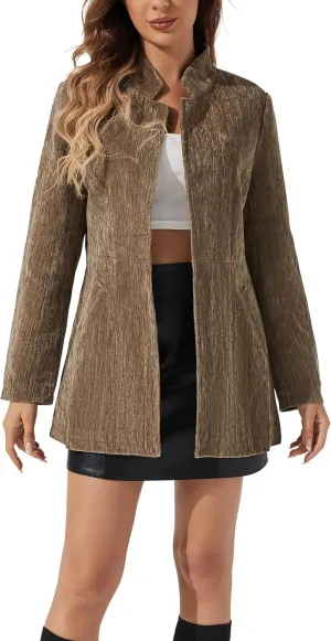 Womens Casual Blazers Open Front Long Sleeve Work Office Suit Jackets