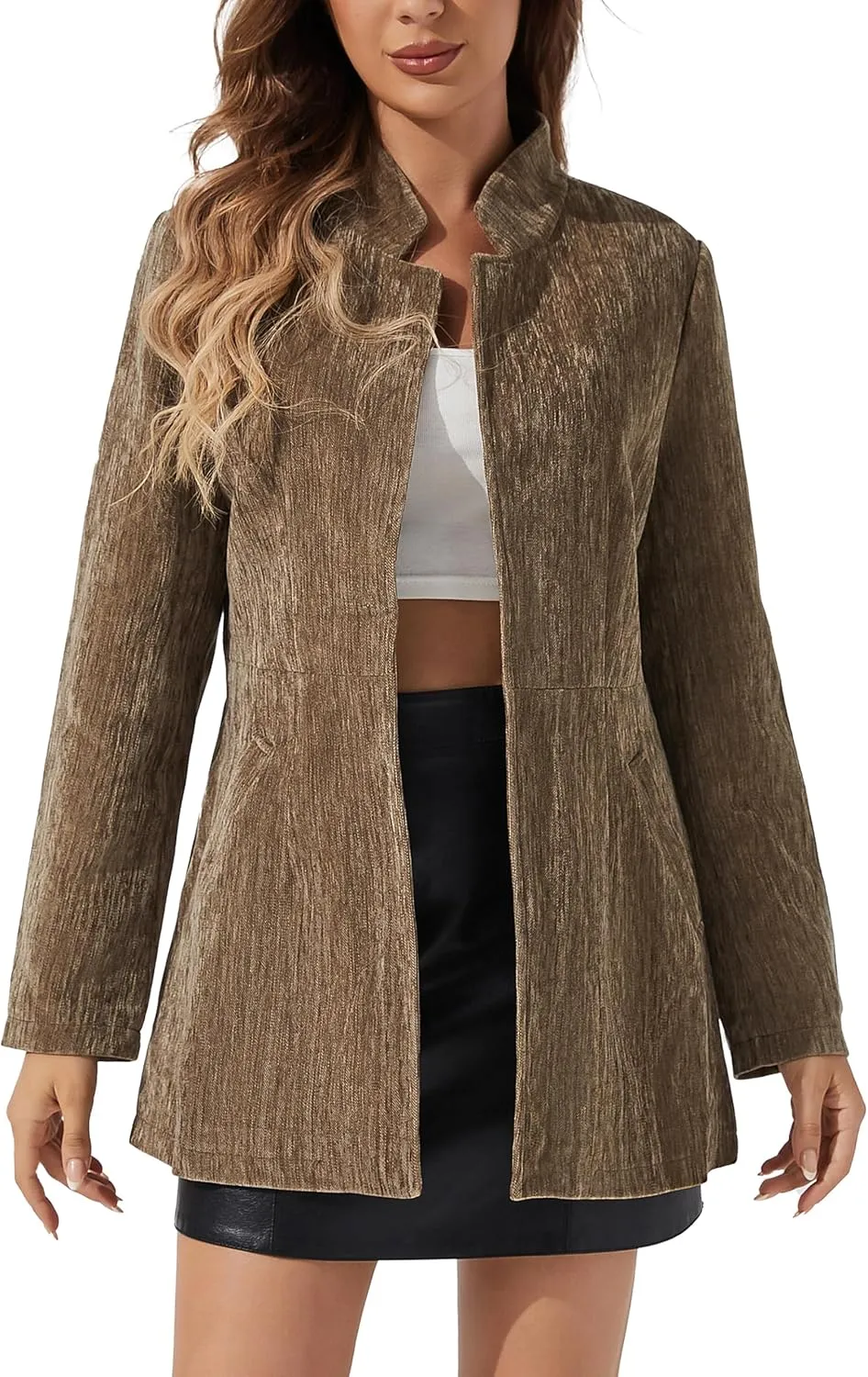 Womens Casual Blazers Open Front Long Sleeve Work Office Suit Jackets