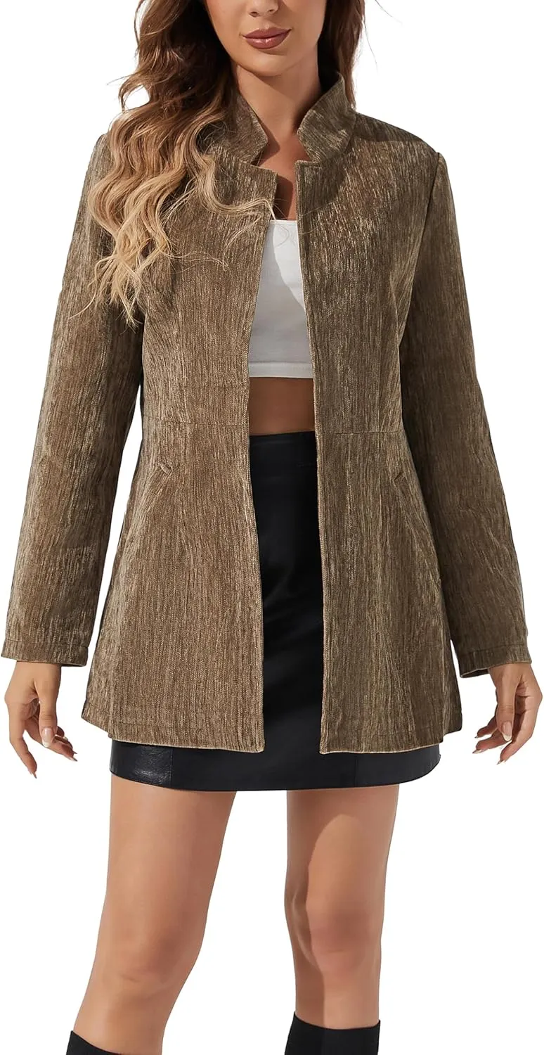 Womens Casual Blazers Open Front Long Sleeve Work Office Suit Jackets